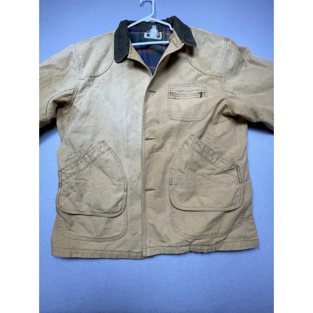 LL Bean Field Coat Cotton Canvas Tan M Mens